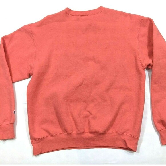 Y2K Champion IU East Crewneck Sweatshirt Pullover Salmon Unisex Medium - Picture 4 of 4